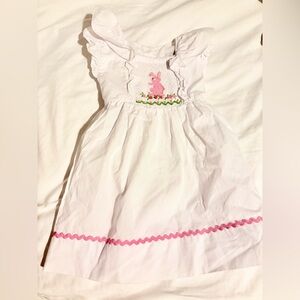 Smocked Pink Bunny Easter Dress 12M